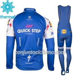 Conjunto Maillot + Culotte largo con tirantes Invierno Termico 2017 Quick-Step Floors N001